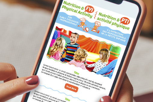 Cellulaire avec l'infolettre nutrition et activité physique